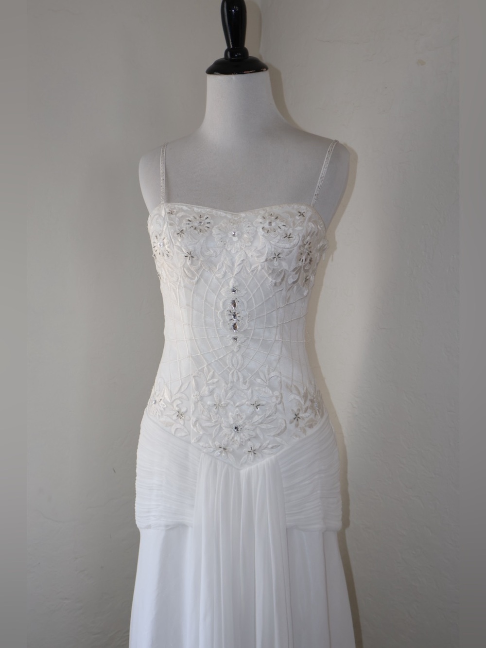 sue wong ivory beaded corset evening gown vintage y2k dress size 2 - Picture 5 of 17